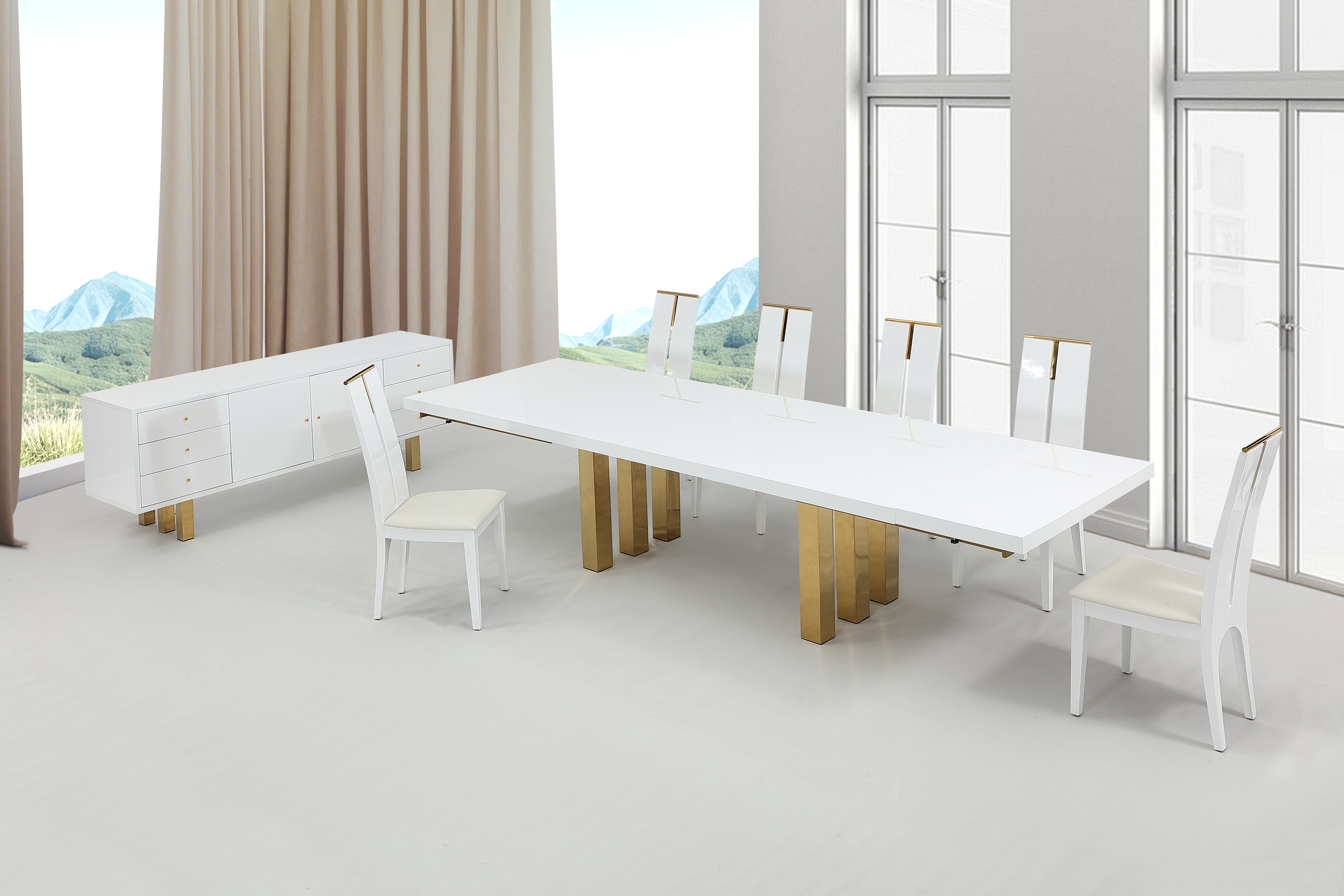 Roma White Gold Table