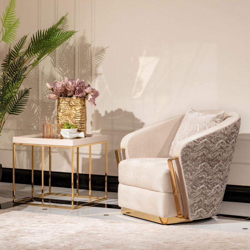 Carmela End Table Ivory - Image 2