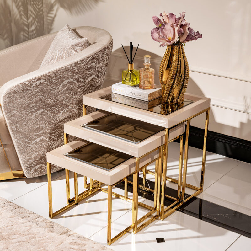 Carmela Nesting Tables Ivory