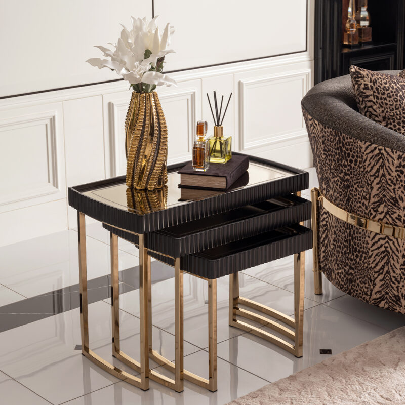 Lisbon Nesting Tables Silken Matte Black
