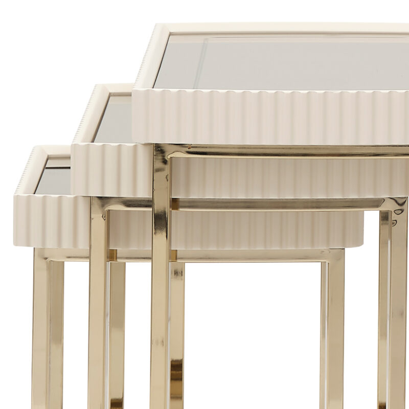 Lisbon Nesting Tables Silken Matte Cream - Image 3