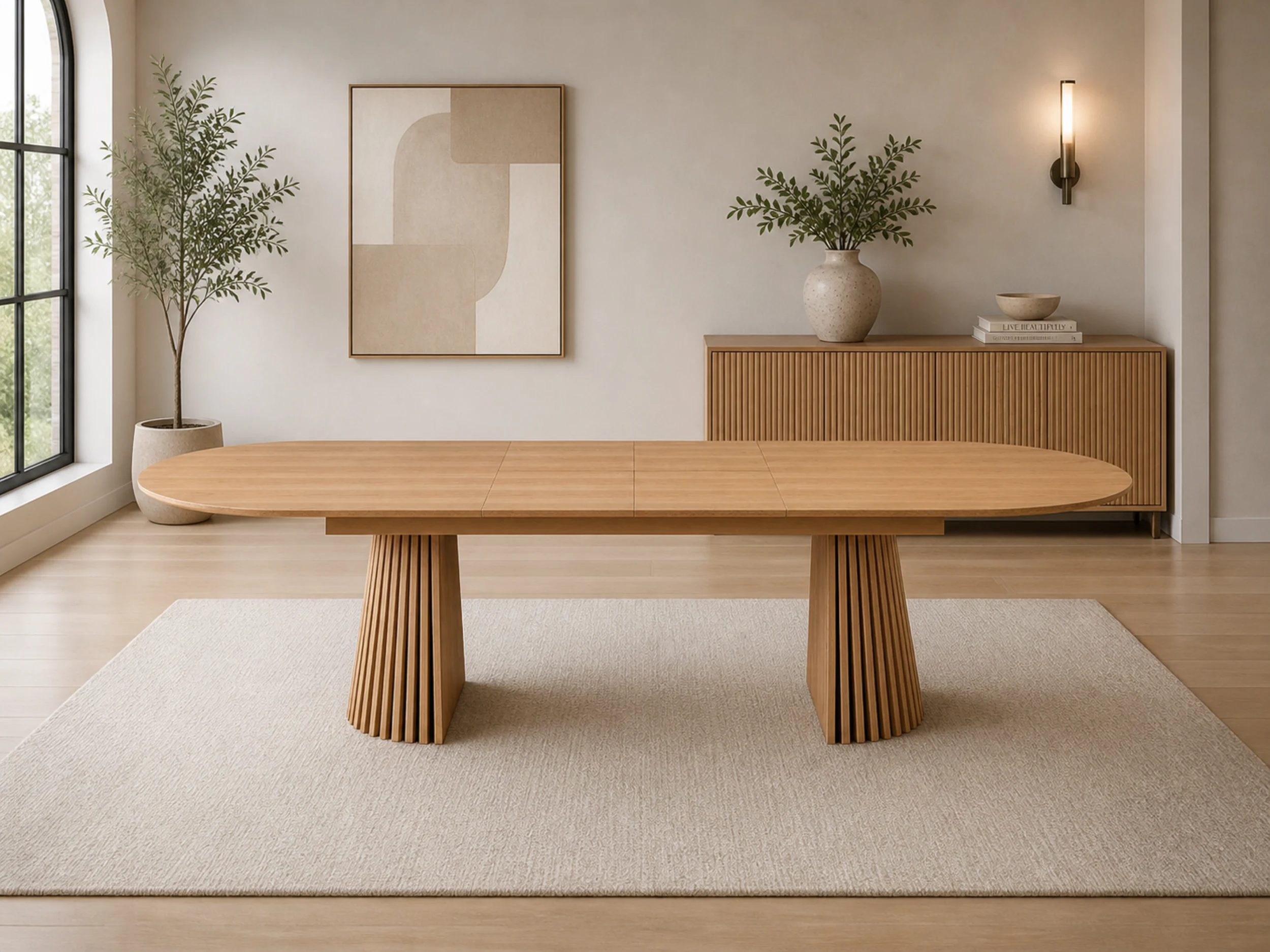 Mila Oak Butterfly Leaf Dining Table. - Image 3