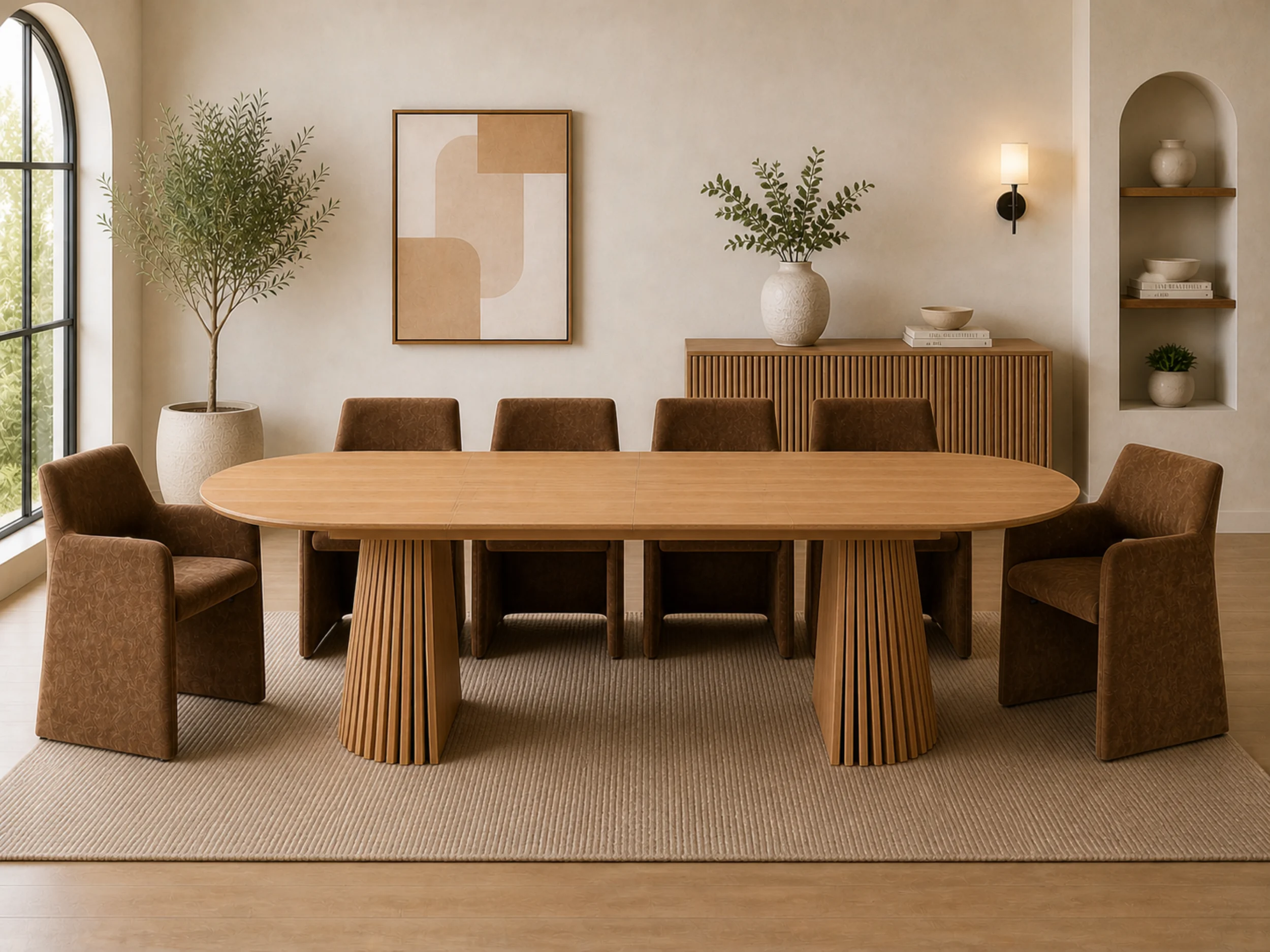 Mila Oak Butterfly Leaf Dining Table.