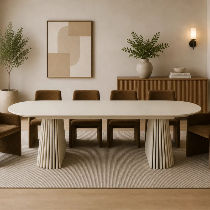 Mila Off-White Butterfly Leaf Dining Table