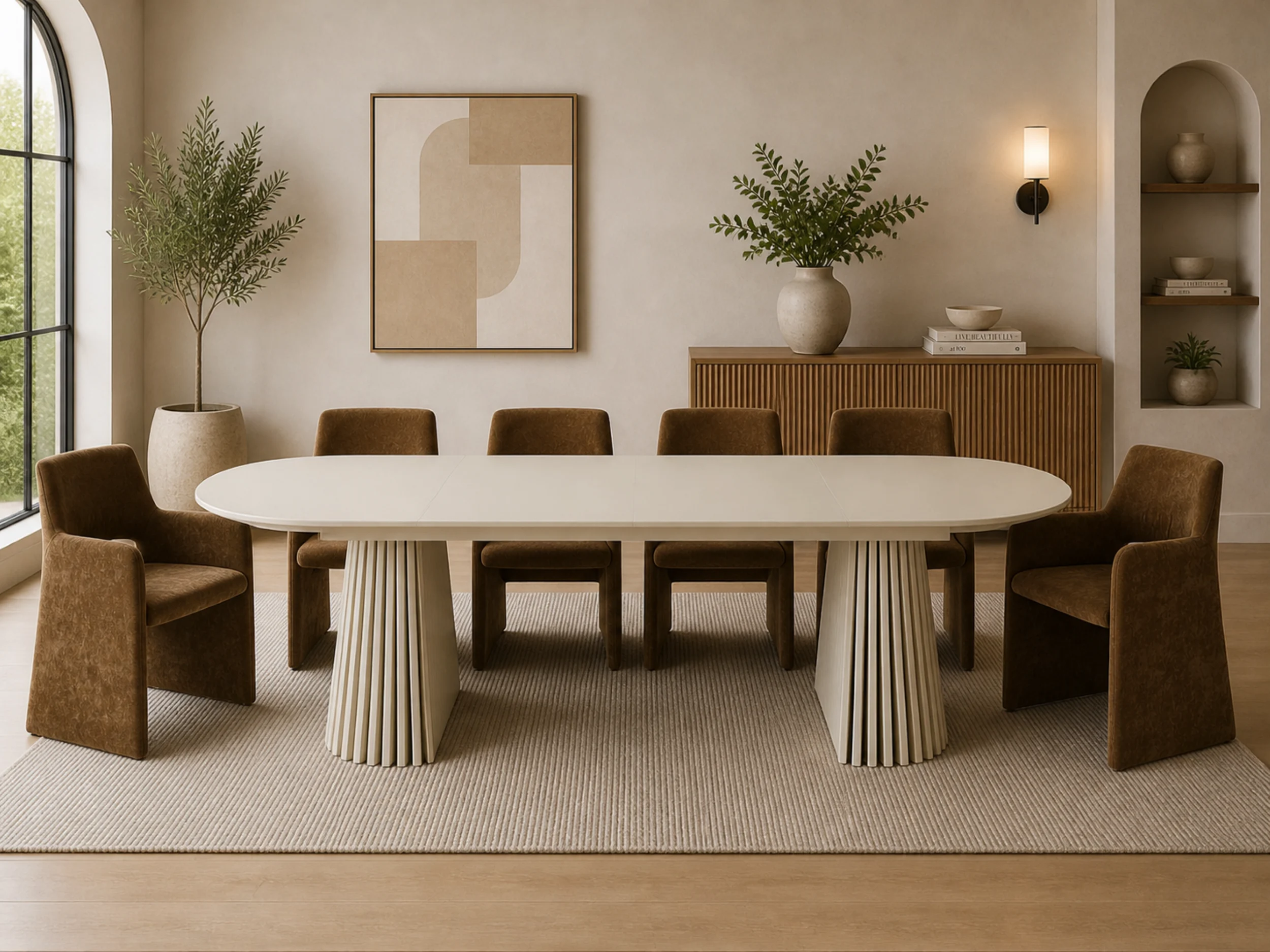 Mila Off-White Butterfly Leaf Dining Table