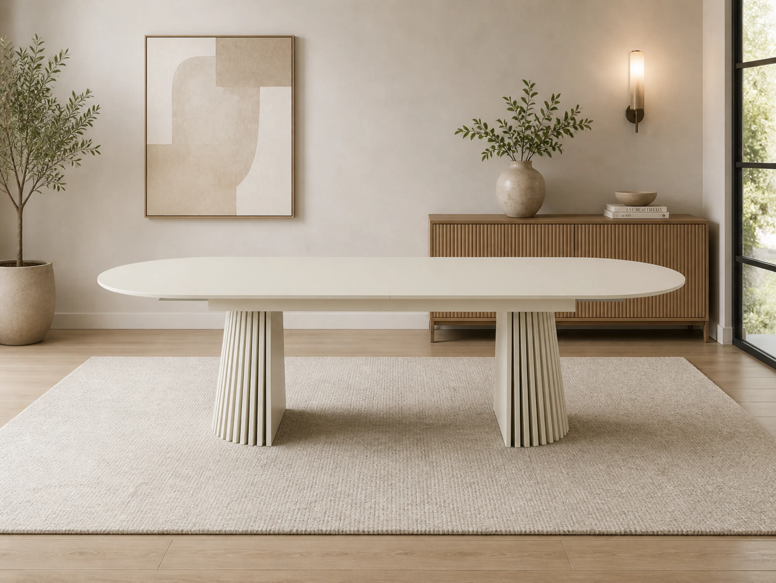 Mila Off-White Butterfly Leaf Dining Table - Image 3