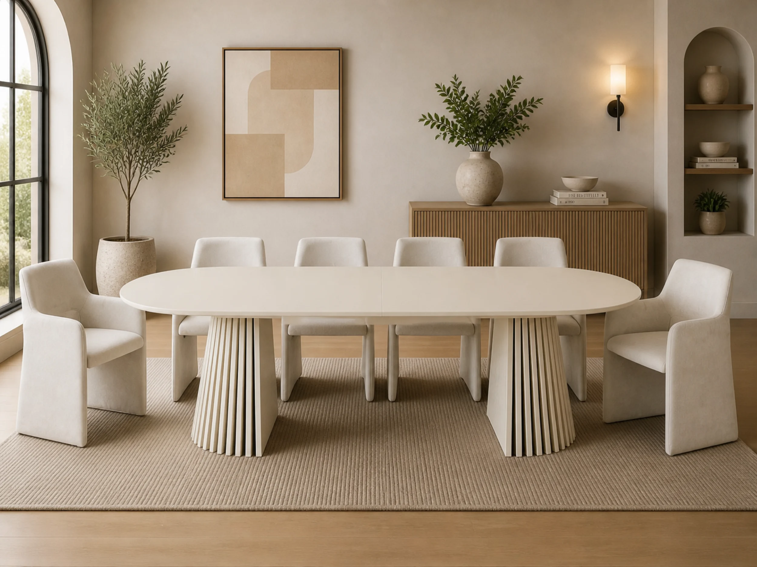 Mila Off-White Butterfly Leaf Dining Table - Image 4