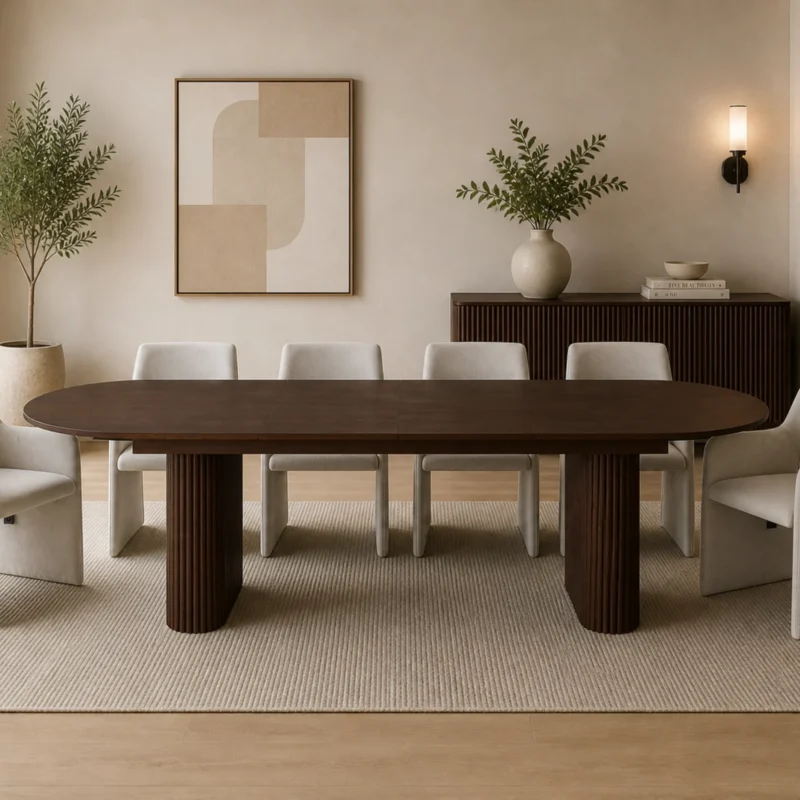 Nikki Walnut Butterfly Leaf Dining Table